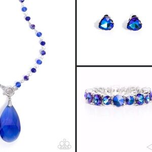 Blue and Silver Jewelry Set